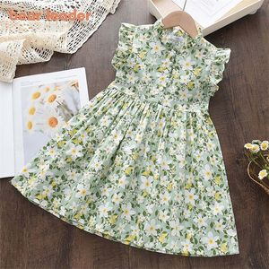 Bear Leader Girls Casual Dresses Summer Kids Baby Flowers Print Costumes Floral Party Birthday Princess Vestidos 2-6Y 220422