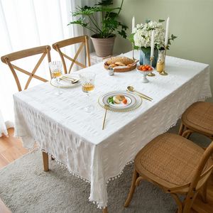 Toalha de mesa para mesa de tecido recortado tabela de algodão e linho nappe de bordinha tampa Tafelkleed Mantel CX220412