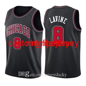 Herren-Basketball-Trikot mit Zach 8 LaVine City Derrick 1 Rose 23 Dennis 91 Rodman Scottie 33 Pippen, rot, weiß, schwarz gestreift, S-XXL