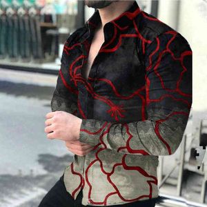 Koszule męskie 2022 Wiosenna jesień moda kardigan z długim rękawem czarny swobodny dżentelmen Dżenk luksusowa koszula S-4xl G220511