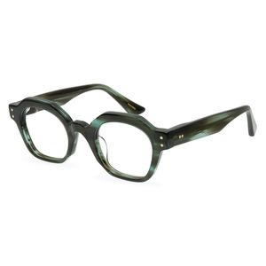 Men Optical Glasses Frame Brand Thick Round Spectacle Frames Vintage Eyeglass Fashion Unisex Eyewear for Women Handmade Polygon Myopia Eyeglasses with Case