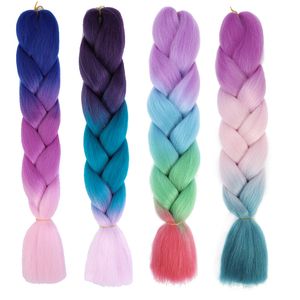 Extensões de cabelos sintéticos coloridos por atacado coloridos