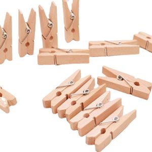 3.5cm Wooden Photo Clothes Socks Bag Clips Racks Home Decor Hanging Pegs Hangers Clothespins Storage Supplies