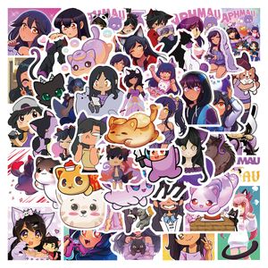 50pcs Aphmau Stickers Aphmau Cat Plush Graffiti Sticker para Bicicleta de Motorciclo de Skateboard de Bagagem Diy