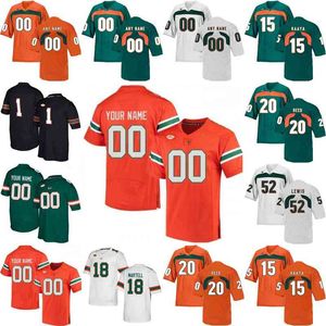 Rare Miami Hurricanes Maglie Dwayne Johnson Jersey Jimmy Graham Jim Kelly Devin Hester Frank Gore College Football Maglie Cucite personalizzate