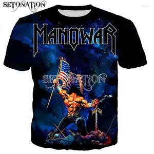 Мужские футболки Manowar Мужчины/Женщины мода Cool 3d Print Casual Style Tshirt Streetwear Topsmen's Mild22