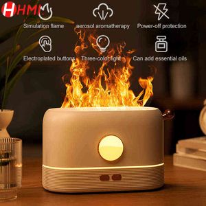 Colorful Flame Aroma Diffuser Humidifier Ultrasonic Cool Mist Maker Fogger Led Essential Oil Flame Lamp Diffuser J220707