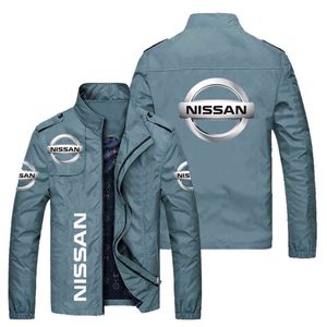 Homens jaqueta nissan carro impresso ao ar livre impermeável windbreaker punk equitação motocicleta casacos de roupas de bicicleta