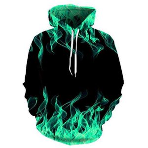 Ny färgglad Flame Hoodie 3D -hoodie för män och kvinnor Lossa hösten och vinterklädet huvtröjor l 220704