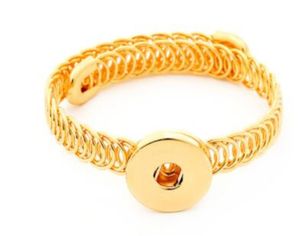 Nuovi gioielli a scatto da 18 mm Braccialetti in oro color argento Bracciale rigido Bracciale semplice per uomo Wom jllgjM