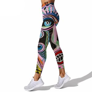 Mulheres leggings polinésia arte abstrata impressão cintura alta elasticidade 3d legging moda feminina para moletom ao ar livre w220617