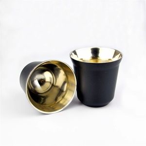 80ml Double Wall Stainless Steel Espresso Cup Insulation Nespresso e Coffee Capsule Shape Cute Thermo Mugs Y200104