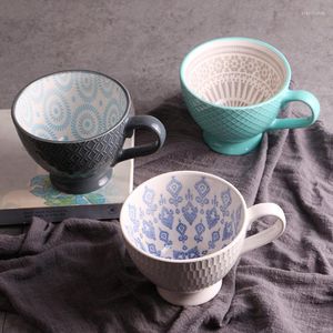 Tassen Keramik Tasse Große Kapazität Becher Mit Griff Frühstück Hafer Milch Kaffee Persönlichkeit Haushalt Wasser GiftMugs MugsMugs