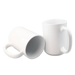 Canecas de porcelana em branco para sublimação de 15 onças com alça grande em branco para serviço pesado em branco para caneca de cerâmica para café, cacau e chá