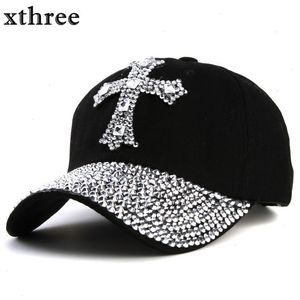Część Black Rhinestone Baseball Cap Fashion Hip Hop Men Caps Womens Caps Super Quality Unisex Hat Free