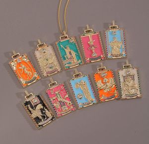 Fashion new designed Pendant necklaces Drip Paint Accessories Tarot Cards Hip Hop Oil Painting Style women men Necklace Designer Jewelry