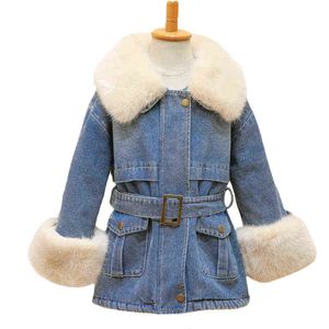 2020 Girls Denim Jackets Winter Thicker Jacket For Girls Fashion Jean Jackets Baby Clothes Girls Outerwear Children Clothes J220718