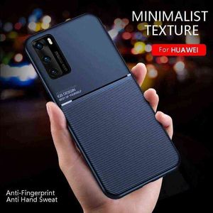Leather Texture Matte Case For Huawei Honor P40 Pro Nova SE i T P30 P20 Mate Lite Y9 Prime P Smart Z Plus Cover G220323