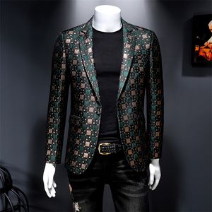 Spring Blazer Men Suit Stage Casual Suit Silver Bleazer For Men Groom Wedding Suit Lattice Grid Blazer Masculino Slim Fit 220514