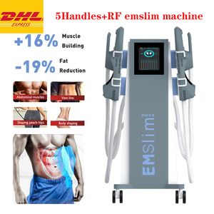 EMSLIM RF Machine Forming EMS Muscle Stimulator Electromagnetic Fat Burning EMT Body and Arms Beauty Equipment 2 Handtag kan fungera samtidigt