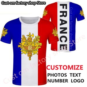 Francia t shirt FAI DA TE Nome Personalizzato Gratuito Numero t shirt Nazione Francese Bandiera Repubblica Fr stampa testo p o vestiti 220616