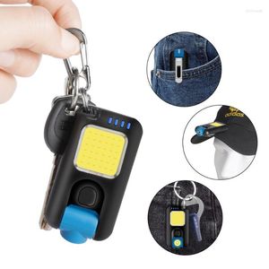 Ficklampor facklor Small Cob Work Light Recheble 800 Lumens Mini KeyChain 4 lägen Portable Pocket For Emergency CampingFlashlights