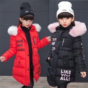 Perakende kızlar bebek sıcak paltolar kız ceketleri bahar için sonbahar kürk yaka moda orta ve uzun bölüm çocuk katları lj201130
