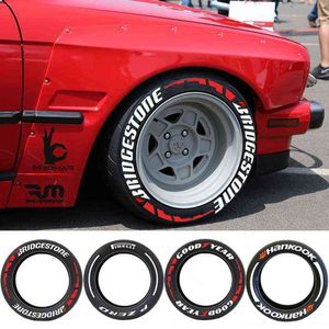 Tire letter Sticker Car Stickers Permanent Tire Lettering Decals Auto Motorcycle DIY Label Letters Customizable With Glue Y220609