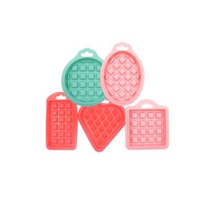 Fournitures Cuisson achat en gros de 5 SETS Food Grade Silicone Waffle Baking Moule cuisine Environmental Protection Cake Supplies Baking Heart Round Square Moule D3