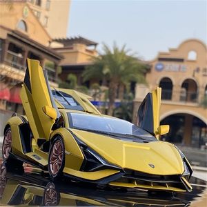 Large Size 1:18 SINA Sports Car Alloy Model Diecasts & Toy Vehicles Simulation Metal Sound and Light Kids Gift 220418