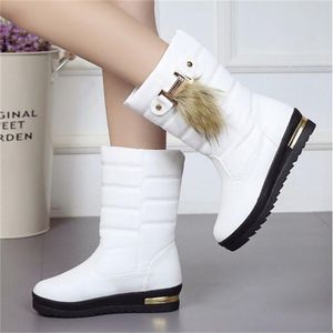 Agutzm nowe panie śnieżne Zwiększone obcasy buty zimowe buty białe ciepłe futra buty butów A371 Y200915