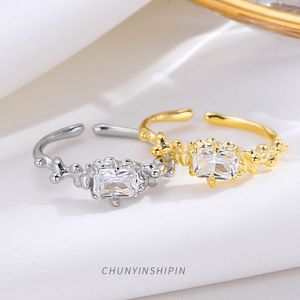 Real 925 Sterling Silver Fashion Mini Zircon Noivado Ring for Women Rings Feminino Color Gold Jóias Finas Presente Anilos