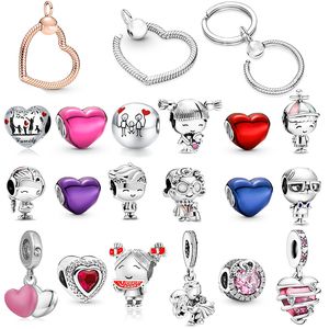 Neue beliebte 925 Sterling Silber Armband Valentinstag Perlen Anhänger für Jungen Mädchen geeignet für Original Pandora Charme Frauen Schmuck Mode-Accessoires