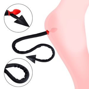 Devil Anal Plug Tail Silicone Butt sexyy Cosplay Slave Frusta Bondage Ano Masturbatore SM Giocattoli erotici sexy per adulti