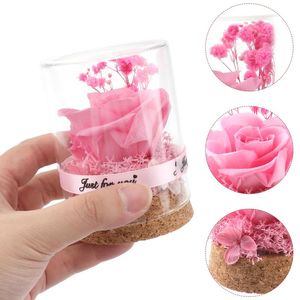 Decorações de interiores 1pc Immortal Flor Rose Glass Cover Box Caixa de presente Creative Christmas Presente Ininterrior