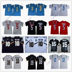 NCAA Futebol Jersey 5 Patrick Mahomes II 15 Drew Brees 10 McKenzie Milton 18 Shaquem Griffin 1 Soso Jamabo 3 Josh Rosen 17 Christian Pabico