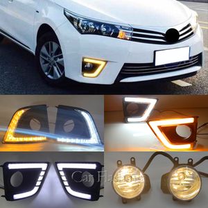 1 Set For Toyota Corolla 2014 2015 2016 LED DRL Daytime Running Lights turn signal Daylight Fog Lamp Fog light Wires Switch Harness