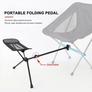 Fiske tillbehör Portable Collapsible Foot Pall Travel Beach Folding Chair Outdoor Camping Aluminium Alloy Not Deformered Recliner Foot Rest