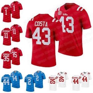 Ole Miss Jonathan Mingo Jersey Revels Matt Corral Snoop Conner Otis Reese Keidron Smith Parrish Jr. Braylon Sanders Costa Drummond 2021-22