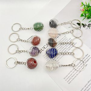 Natural Stone Quartz Keychain Ring for Women Men Handbag Spring Hangle Car Key Holder Raw Mineral Keyring Jewelry