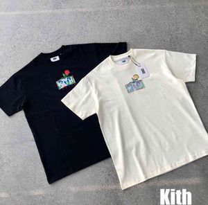 Одежда футболка качество цветы коробка Kith мужская женская рубашка из тяжелой ткани летний стиль рубашки с короткими рукавами9u0m