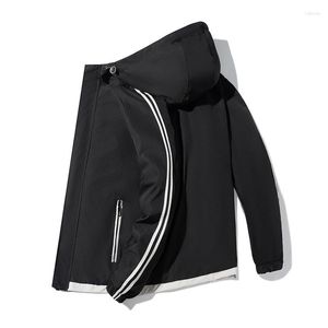 Jackets masculinos 2023 Jaqueta com capuz masculino Primavera e outono Versão coreana Moda simples cor sólida casual mass casacos à prova de vento