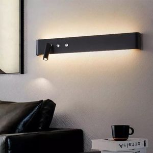 Lampa ścienna Nordic LED sypialnia sypialnia długie podświetlenie nowoczesne na schody domowe oświetlenie Lampka łazienkowa