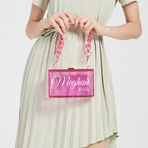 حقائب مستحضرات التجميل الحالات للنساء أزياء حقيبة يد جيلية محفظة حلوى اللون أكريليك حقيبة البكالوريوس المخصصة