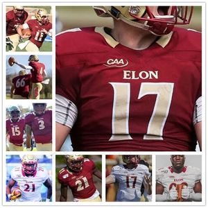 SJ98 Custom Elon Football Stitched Jersey Ac Avery Jones Davis Cheek Jaylan Thomas De'sean McNair Cole Taylor Män Youth Kid Jerseys