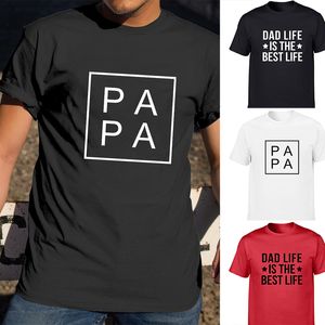 Papa Square Dad Life Erkek Harajuku Sıradan T Shirts Daddy Babalar Günü Hediye Moda Kısa Kollu Tshirt Yuvarlak Boyun Giysileri 220608
