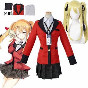 Herrspåriga anime meari saotome kakegurui tvångsmässiga spelare peruker skoluniformer sätter cosplay costumesmen's