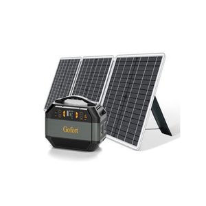299WH Солнечный генератор резервного копирования мощности, совместимая с портативной солнечной панелью 60 Вт 18 В складной зарядной устройства с USB