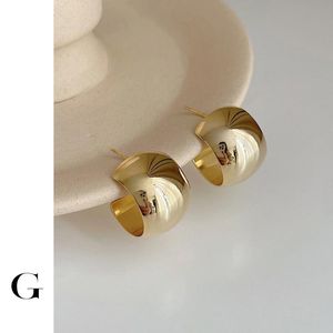 Stud Blosoy C Huggie Earring for Women Ladies Hoops Dome Ball Smooth Strzelanie codziennie vintage prezent