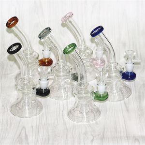 Riciclatori di vetro colorati per narghilè, dab rig, mini piattaforme petrolifere femminili da 14 mm per raccogliere la cenere